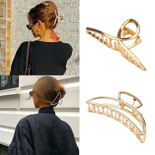 6 stk Kloklemmer Hårclips for Kvinner Jenter Metall Gull