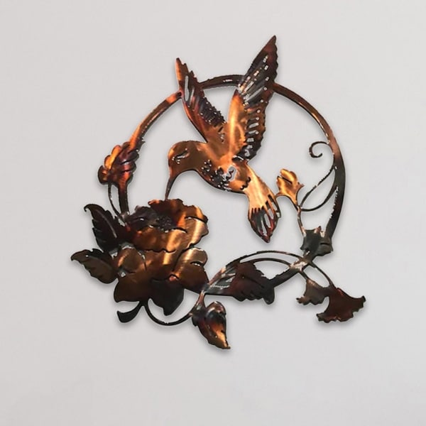 1/2 Fugl Metal Væghængt Dekoration Have Statuer Silhouette Væghængt Guld 31,5x32x0,8cm 1Sæt