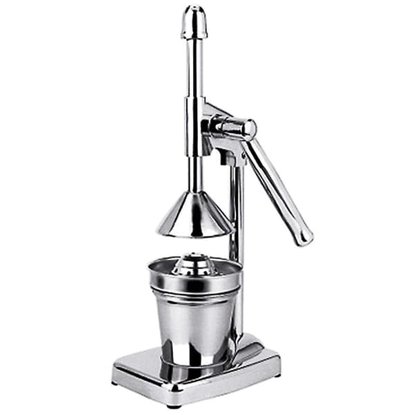 Manuell citruspress i aluminiumlegering för frukt och grönsaker med kopp, silver