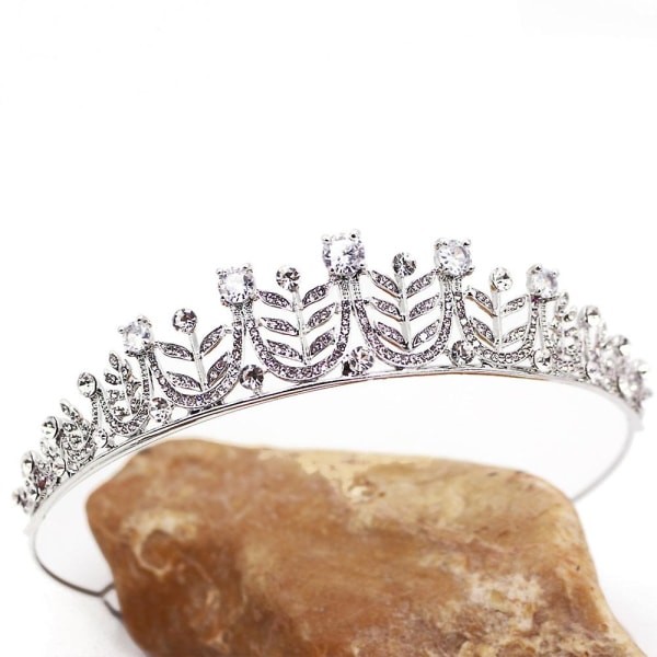 Zirkon kronblad Rhinestone smycken Bryllup brudes Tiara Party Tilbehør