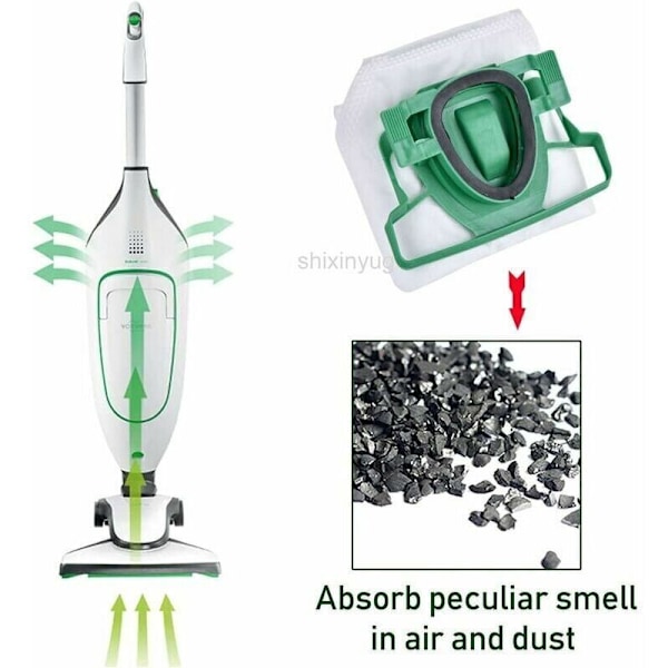 Mikrofleece støvsugerposer egnet for Vorwerk Kobold 200 VK200 FP200.5 støvposer for allergikere -, fra DEBUNS