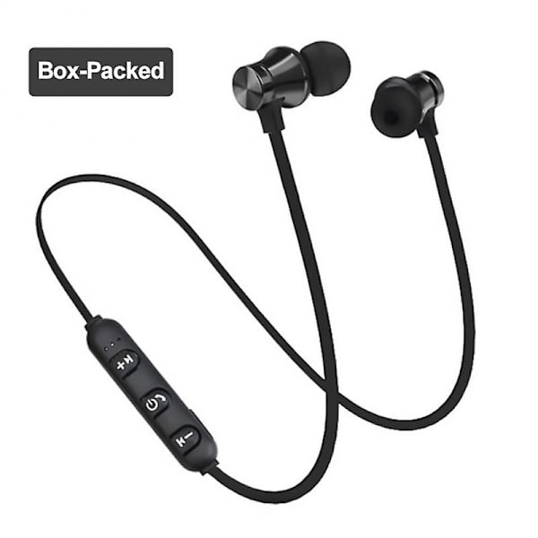 Langattomat magneettiset Bluetooth-kuulokkeet Handsfree-kuulokkeet mikrofonilla Melua kuulokkeet Huawei Xiaomi Samsungille with box black327