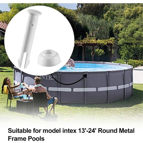 12 muovista uima-allastappia ja 12 tiivistettä, Intex 13'-24' pyöreisiin metallikehysaltaisiin ja suorakulmaisiin metallikehysaltaisiin, Intex 28270-28273 (5,5 cm/2,16 tuumaa)..DEBUNS