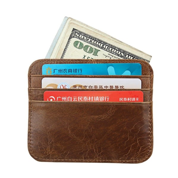 Brun plånbok i äkta läder med RFID-beskyttelse