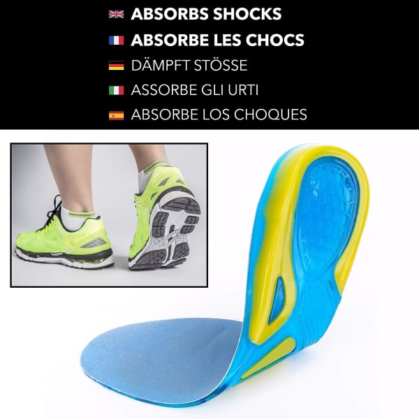 30,5 cm Gel Shoe Insoles - Ett par - Smärtlindring - Idealisk for Spor