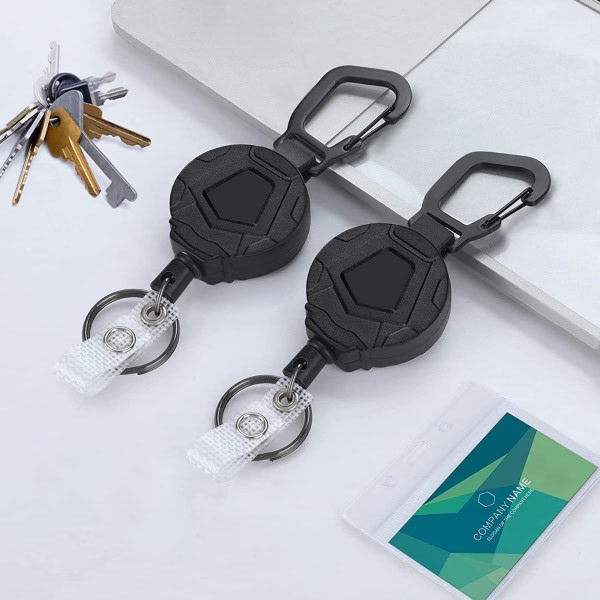 2-pack utdragbar nyckelring, robust karbinhake