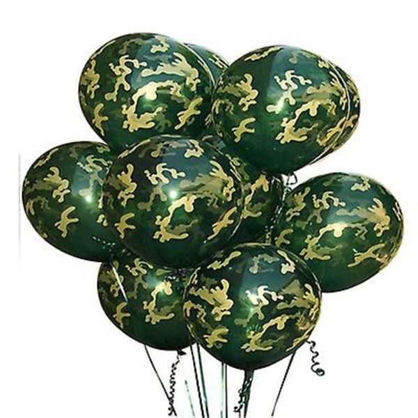 10 stk kamuflasje-tema bursdagsfest dekorasjonsballonger