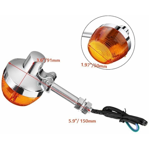 2 stk. 8 mm motorsykkel blinklys for Honda C70 CT70 CT90 XL100 CB350 CM400..DEBUNS