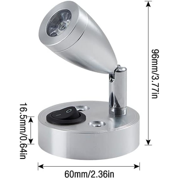 12V LED Spot L?slampa, RV Reading LED Lamp Interi?r, 1W Varmljus L?sning vid s?ngkanten