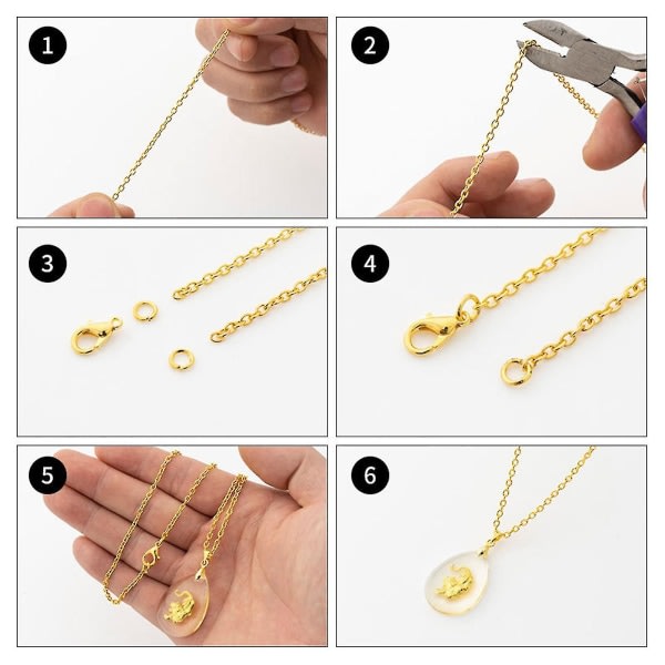 Smyckestillverkningsset med Halsband, Reparationskit, Smyckestillverkningstillbehör med Hoppringar