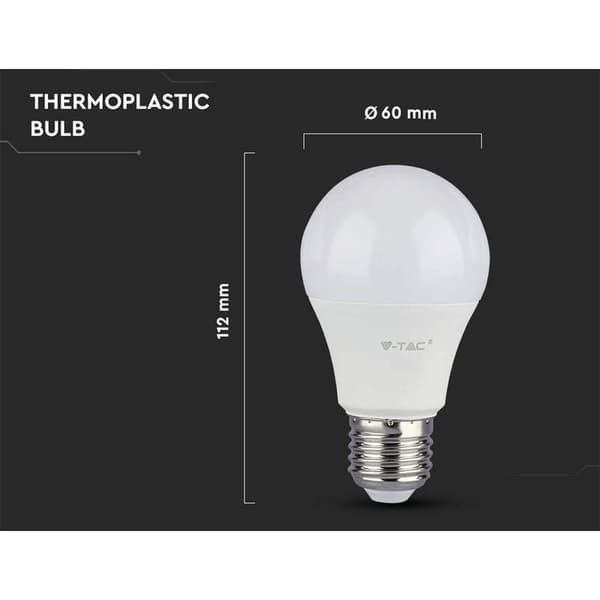 10-pack E27 9W A60 LED-lampor - Varmvitt ljus 4200K - 806 Lumen