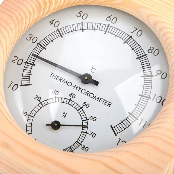 Ny bastu termo-hygrometer lyxig ensidig ur