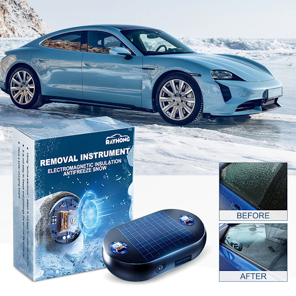 Solcelled Antifrost Snefjerner Forbedrer Vinterbilens Frostproblem Værktøjer Til Vinterbil Black