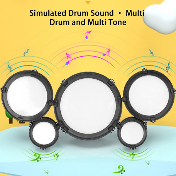 Children's Five-Drum Simulation Jazz Drum Percussion Instrument Early Education Percussion Drum Music Play Set