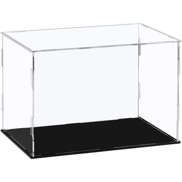 Akryl Displayboks, Klar Akryl Displaykube for Samlefigurer - Svart, 30x20x20cm (11.8x7.9x7.9 tommer)