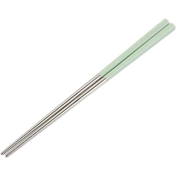 Rustfrit stål spisepinde til madlavning af hvede Anti-slip husholdningsredskaber (grøn, 23 cm) grøn