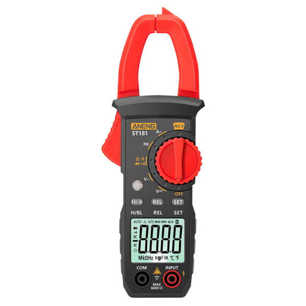 ST181 Digital Clamp Meter för DC/AC Ström 4000 Count Multimeter Amperemeter Spänningstestare Bil Amp Hz Kapacitans NCV Ohm