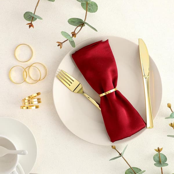 12 stk. metal servietringe guld - elegant servietring - juleservietringe - boho rund servietring guld til bryllupper - festmiddag
