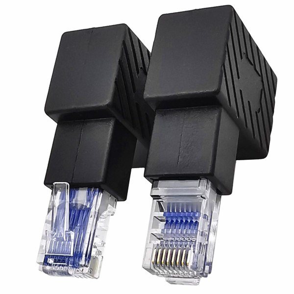 90-graders Ethernet-omvandlare Lan Rj45 Hona till Hane Höger/vänster/Upp/Ner-adapter