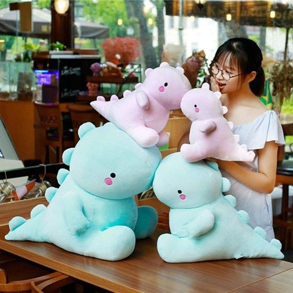 Søte dinosaurer i plysj, myk plysj bamse Dino plysj, bursdagsgaver for barn Jenter Gutter Blå 20 tommer
