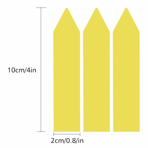Växtetiketter / Växtskyltar för Enkel Växtidentifiering - 100-pack Gul Yellow 10x2cm_yux