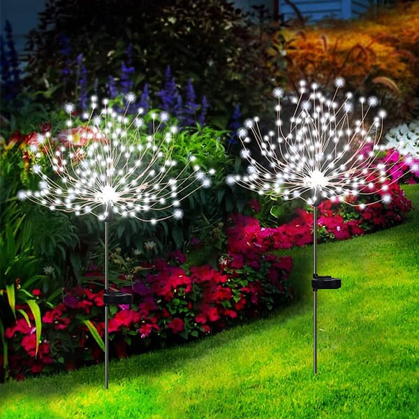 Vanntette solcellehagelys med 8 LED-lysmoduser for utendørs bruk, Fleur-de-lis-form, hjemmeinnredning RGB 360LED 8MODES