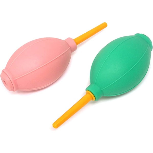 TG 2 stk gummi blæseballoner støvblæser til øjenvippeforlængelse, tatovering, sukkulenter, tastatur, kamera og følsom elektronik (rosa+grøn)