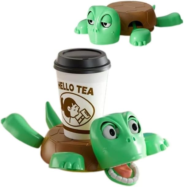 Turtle Coaster - Funny Turtle Coaster with Open Eyes, 3D Printed with Limbs that Rise and Fall and Expressive Face
