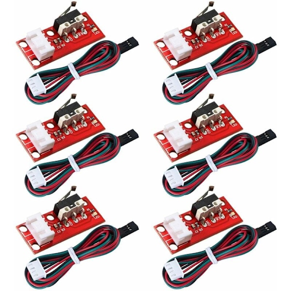 6 st Mekaniska Gränslägesbrytare Ändstopp för 3D-skrivare RepRap Prusa Mendel CNC Arduino Mega 2560 RAMPS 1.4