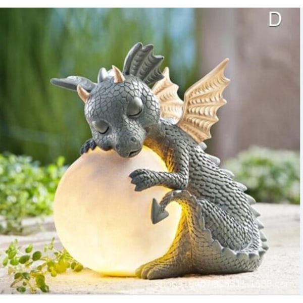 Meditaatio Dragon Garden Staty Handgjord Resin Staty Koriste