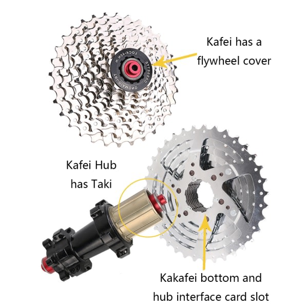 MTB Mountainbike Girkassett 6 7 8 9 10-trinns 14-28T 13-28T 13-32T 11-36T Sykkelfrihjulsnav Sølv 6-trinns
