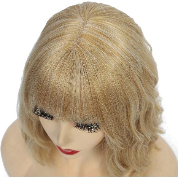 TG Air Bangs Kort Bob Parykk - Blandet Gull Syntetisk Parykk 12,5 tommer