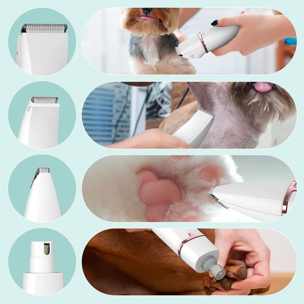 TG Paw Clipper, 4 i 1 profesjonell hundklipper, elektrisk hund- og katteklipper