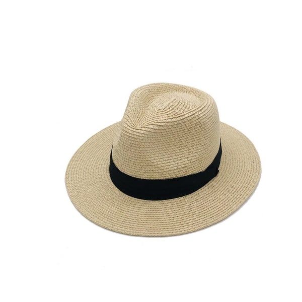Panamahatt i Halm med Bred Brede, Unisex, Justerbar Halmhatt, Strand