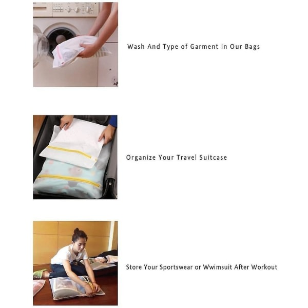 Mesh Tvättpåsar För Tvättmaskin Tvätt Tvättväska Tvättpåse Tvättpåse För ömtålig blus Skor BH Underkläder Baby Tvättpåse 5 Set