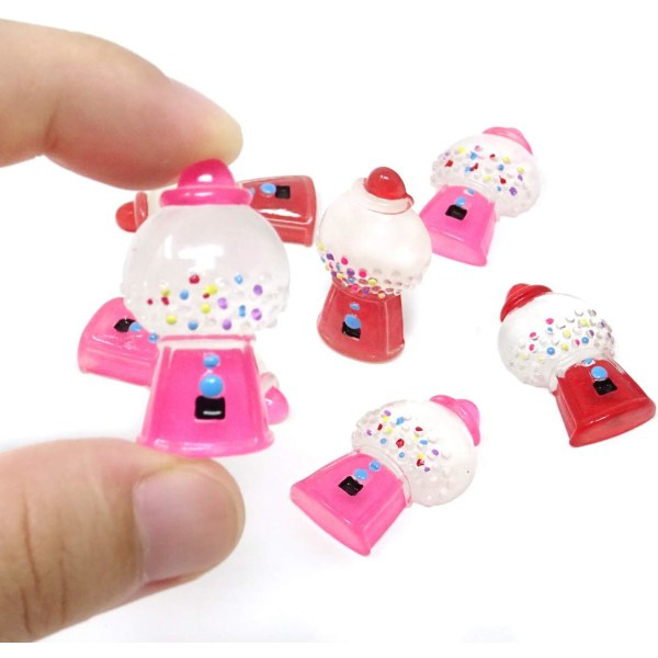 10 st Bubble Gum Machine Flatback Resin Pärlor för DIY