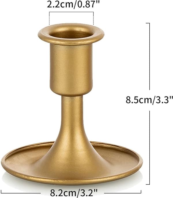 Guld Ljusstakar, Set om 6 Standard Metall, för Bröllop & Jul