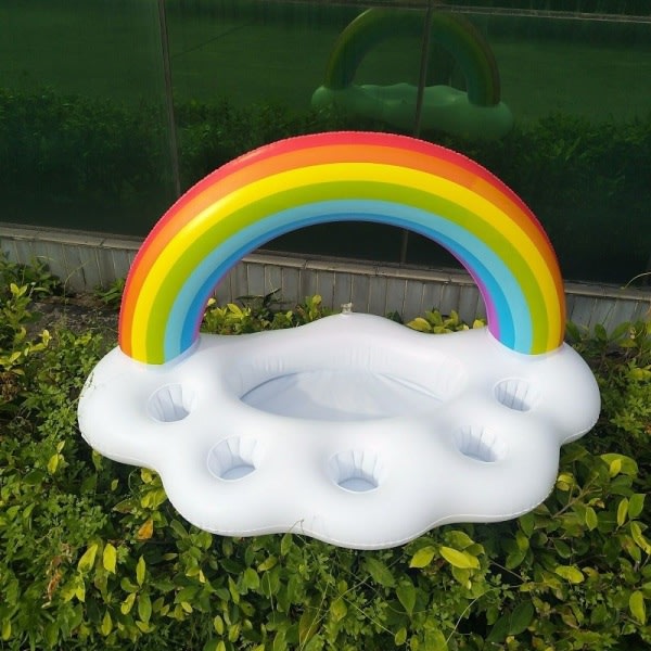 TG Oppblåsbar Mugghållare, Regnbåge - 5 holdere multicolor