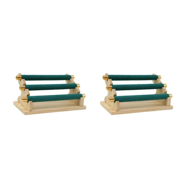 1/2/3 Frittstående Ringstativ Displayholder Visningsholder for Hjem Grønn 20 x 10 x 9,5 cm Green 20 x 10 x 9.5cm 2PCS