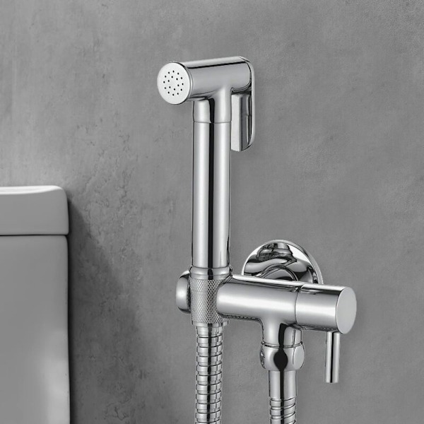 WC Sæt med, Fleksibel, Holder, Bruser, Krom, Sølv
