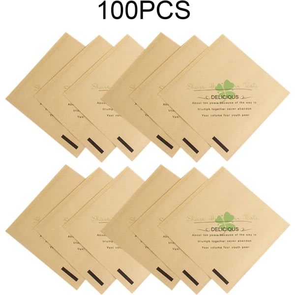 100 triangelpapperspåsar för matförpackningar, papperspåsar för hambur