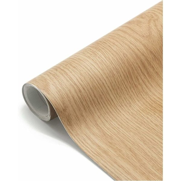Selvklebende tapet med trestruktur 60x500cm Vanntett klistremerke Kjøkkenskap klistremerker PVC Vanntette veggklistremerker for soverom Stue Møbler