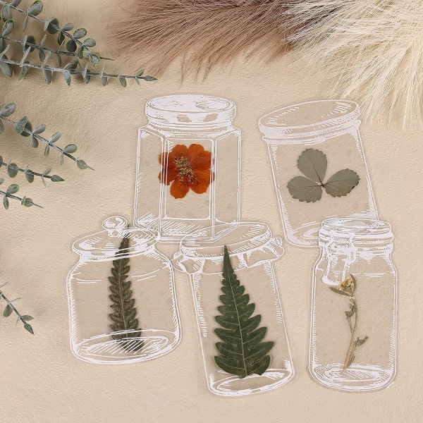 20:a Blomma Bogmærker, (almindelig flaske) Transparent Blomst Bogmærke