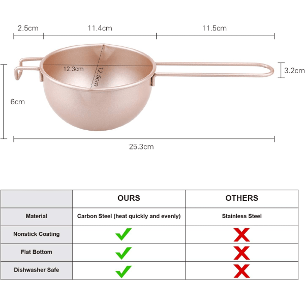 Galaxy Sjokolade Smeltepotte med Non-Stick Belegg Smeltepotte for Badsmeltedigel (450 ml)