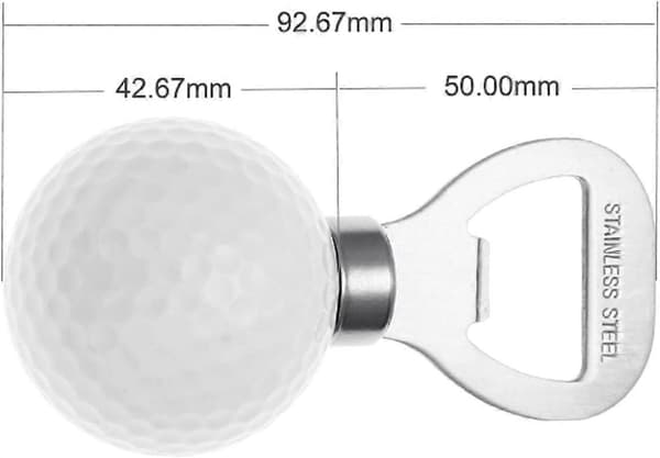 Golfbold Flaskeåbner Rustfrit Stål Kreativt Barværktøj Gave til Golfentusiaster Hvid White