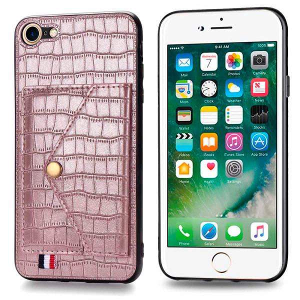 TG Tylikäs ja Kätevä Kotelo Korttitaskulla - iPhone 8 Musta
