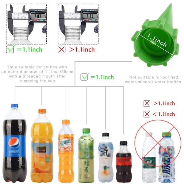 24-pack Självbevattnande Spikar - Automatisk Växtbevattnare - Justerbar Ventil - Bevattningssystem för Inomhus och Utomhusbruk 12 st 12 pcs