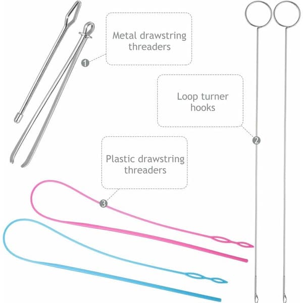 Sætsyning Loop Kit, Inklusive Loop Turner Krog Fleksibel Snor Tråder Metal Pincet Lang Loop Turner Værktøj med Lås til DIY Strikketilbehør