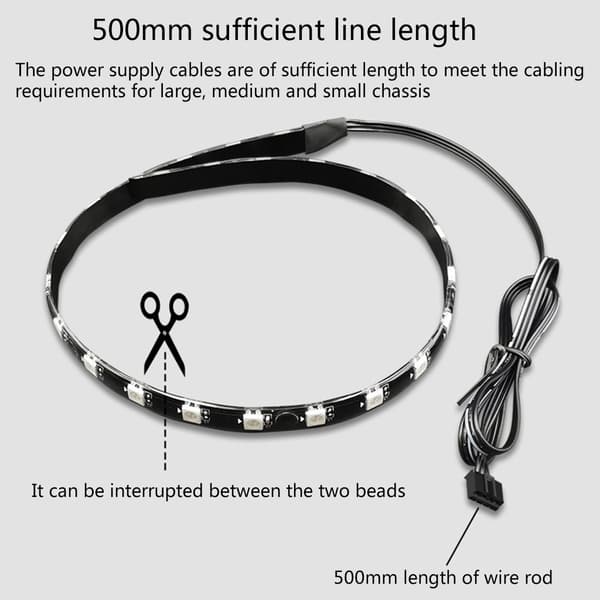 Magnetisk RGB LED-baggrundsbelysning Strip Light Med 4Pin/ARGB Digital PC til Case Lys 5V ARGB 0.04