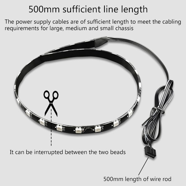 Magnetisk RGB LED-bakgrunnsbelysning Strip Light Med 4Pin/ARGB Digital PC for Case Lights 5V ARGB 0.04